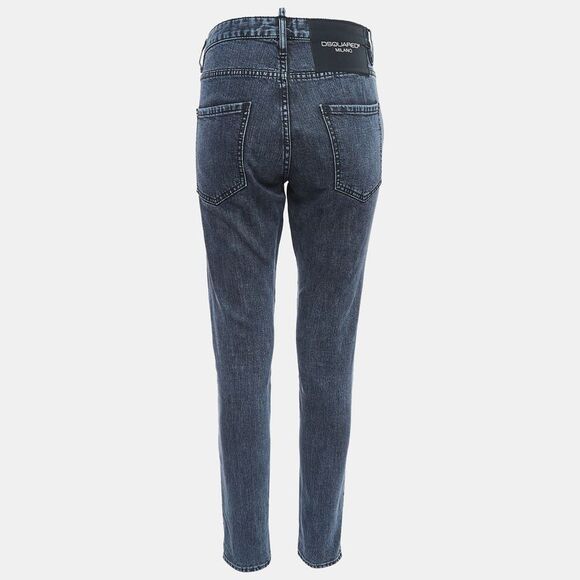 Dsquared2 Blue Washed Denim Buttoned Skinny Dan Jeans S - Picture 2 of 4